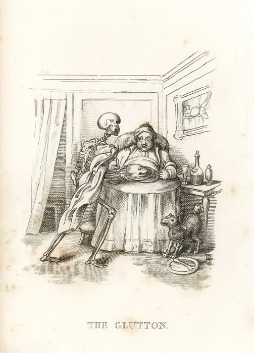 Framed Print : The skeleton of Death and the glutton Framed Print : The skeleton of Death and the glutton