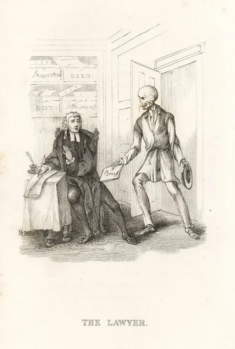 Framed Print : The skeleton of Death and the lawyer Framed Print : The skeleton of Death and the lawyer