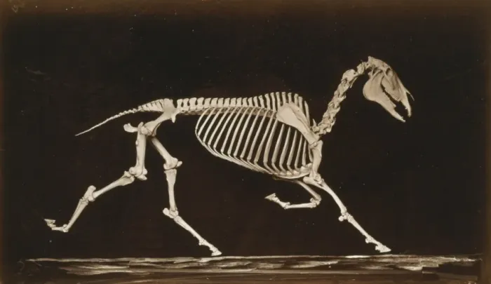 Framed Print : Skeleton of horse. Trotting. Nearing the ground Framed Print : Skeleton of horse. Trotting. Nearing the ground