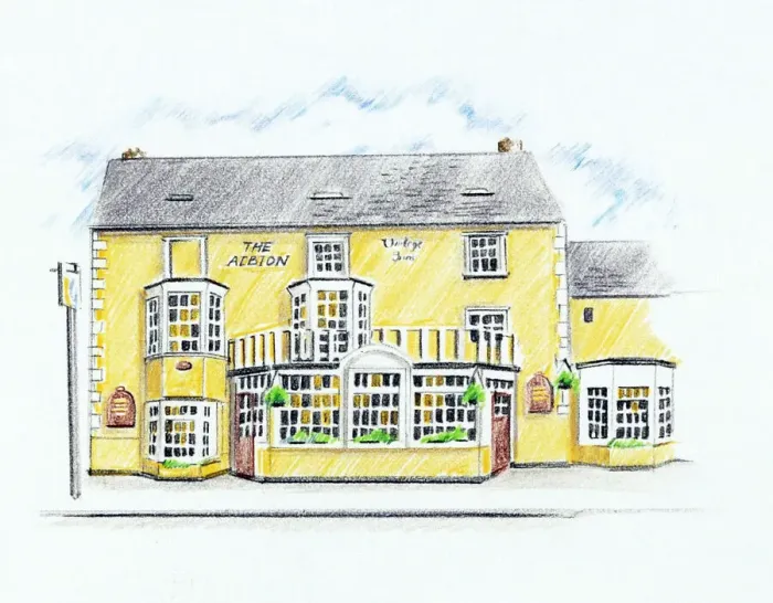 Framed Print : Sketch of Albion PH, East Molesey, Surrey Framed Print : Sketch of Albion PH, East Molesey, Surrey