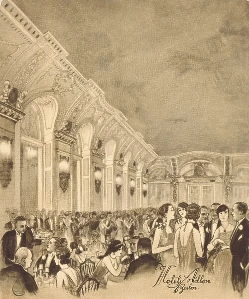 A sketch of the ballroom at the Hotel Adlon, Berlin, 1920s