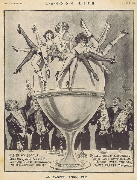 A sketch of beautiful girls in an Easter cup, 1928