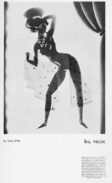 A sketch of a black female dancer seen in a hidden