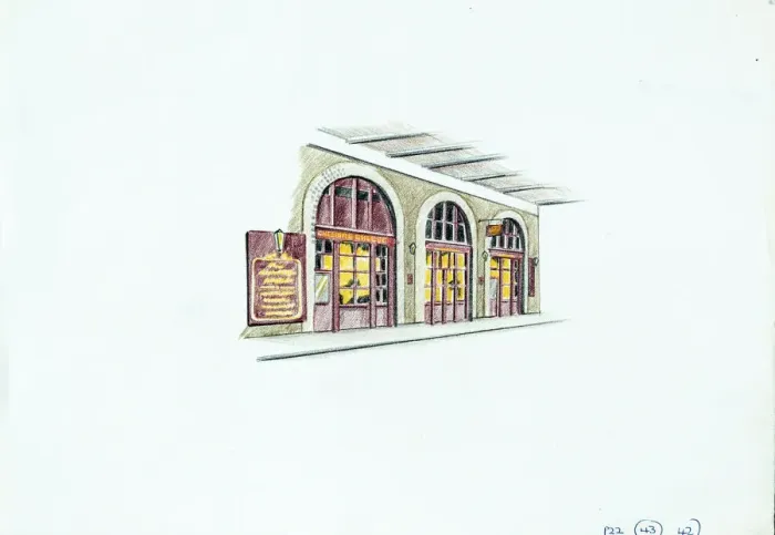 Framed Print : Sketch of Cheshire Cheese PH, Crutched Friars, London Framed Print : Sketch of Cheshire Cheese PH, Crutched Friars, London
