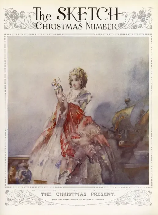 Framed Print : The Sketch Christmas Number by Charles Robinson Framed Print : The Sketch Christmas Number by Charles Robinson