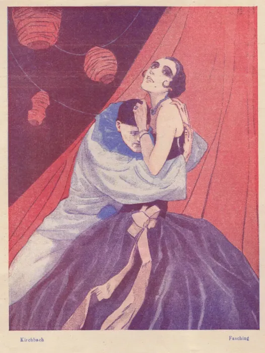Framed Print : A sketch of a couple attending a carnival, Germany, 1924 Framed Print : A sketch of a couple attending a carnival, Germany, 1924
