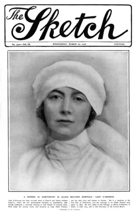 Framed Print : Sketch cover, Lady D Abernon as an anaesthetist, WW1 Framed Print : Sketch cover, Lady D Abernon as an anaesthetist, WW1
