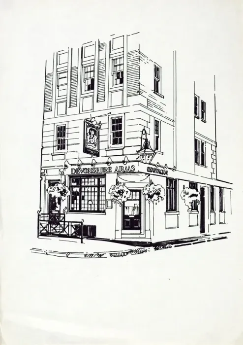Framed Print : Sketch of Devonshire Arms, Marylebone, London Framed Print : Sketch of Devonshire Arms, Marylebone, London