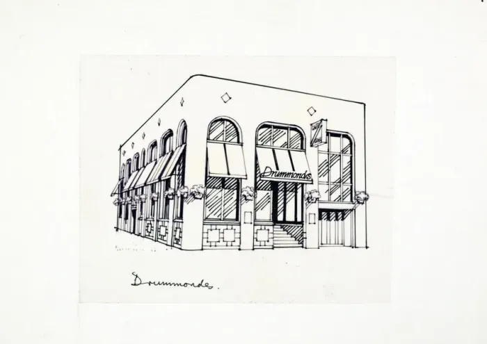 Framed Print : Sketch of Drummonds Hotel, Chelsea, London Framed Print : Sketch of Drummonds Hotel, Chelsea, London