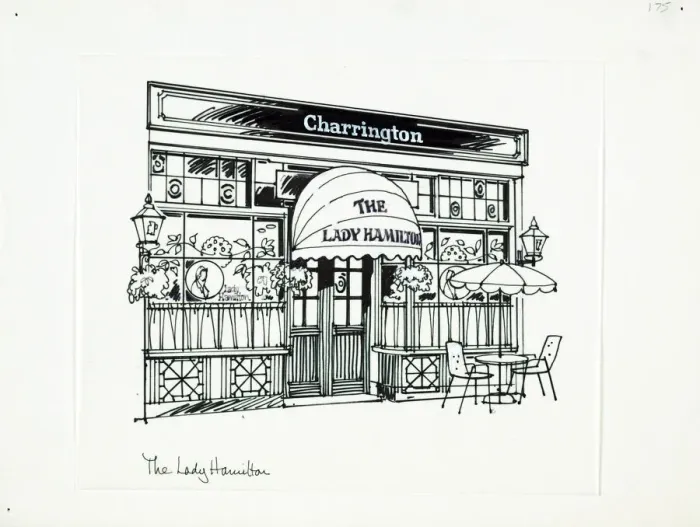 Framed Print : Sketch of Duncannon Restaurant, Charing Cross, London Framed Print : Sketch of Duncannon Restaurant, Charing Cross, London