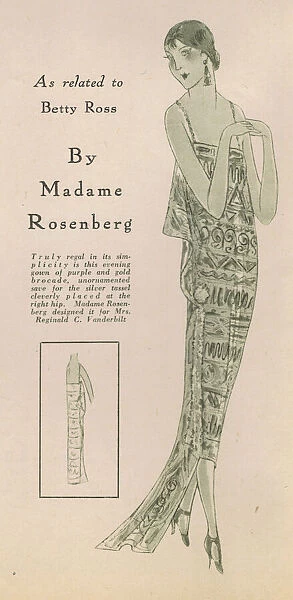 A sketch of an evening gown from the New York