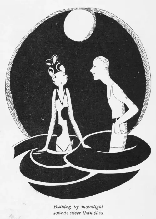 Framed Print : Sketch by Fish of bathing by moonlight, St Jean De Luz, 1926 Framed Print : Sketch by Fish of bathing by moonlight, St Jean De Luz, 1926