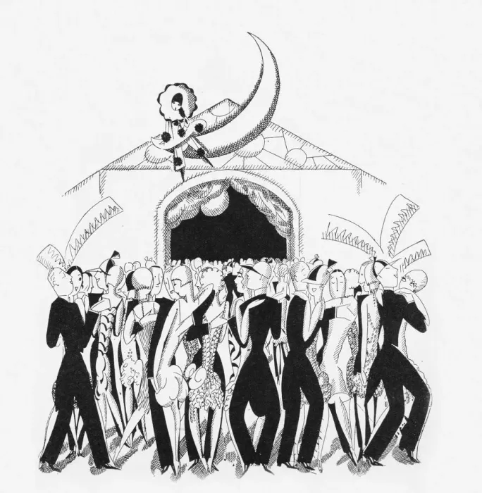 Framed Print : Sketch by Fish of dancing in the Winter Garden Framed Print : Sketch by Fish of dancing in the Winter Garden