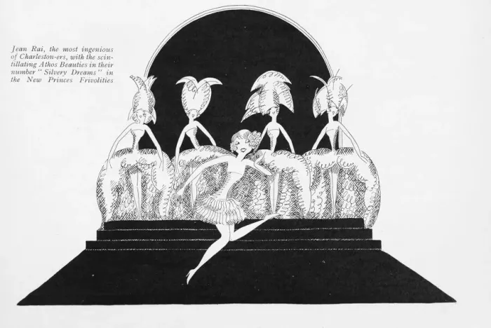 Framed Print : Sketch by Fish of Jean Rai and chorus in Silvery Framed Print : Sketch by Fish of Jean Rai and chorus in Silvery