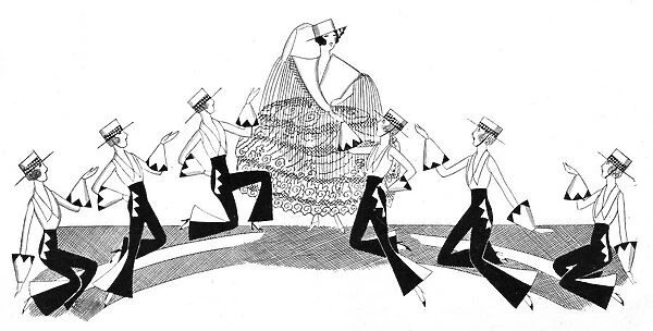 Sketch by Fish of a scene at the Midnight Follies cabaret, Metropole Hotel, London