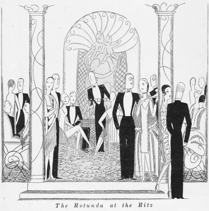 Framed Print : Sketch by Fish showing the Rotunda at the Ritz, London, 1926 Framed Print : Sketch by Fish showing the Rotunda at the Ritz, London, 1926