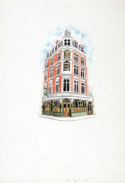 Framed Print : Sketch of George The Fourth PH, Holborn, London Framed Print : Sketch of George The Fourth PH, Holborn, London
