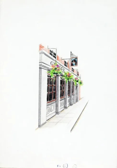 Framed Print : Sketch of George PH, Adelphi, London Framed Print : Sketch of George PH, Adelphi, London