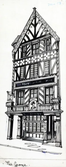 Framed Print : Sketch of George PH, Holborn (Old), London Framed Print : Sketch of George PH, Holborn (Old), London