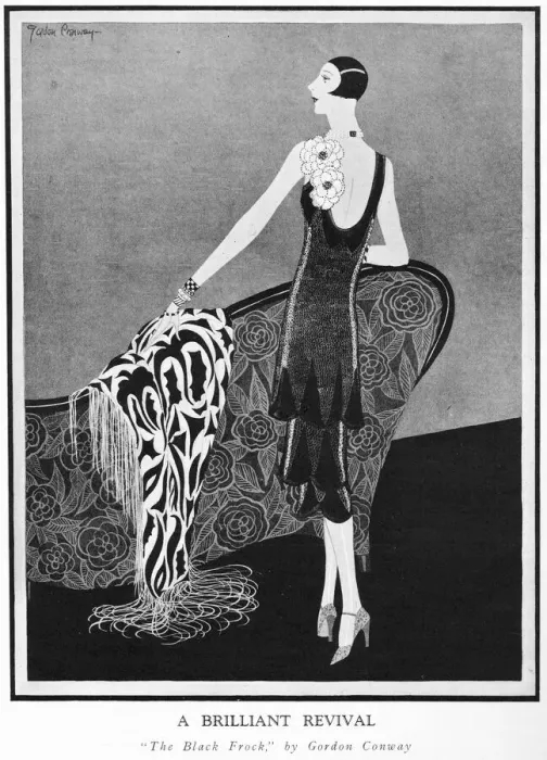 Framed Print : A sketch by Gordon Conway of The Black Frock, London 1926 Framed Print : A sketch by Gordon Conway of The Black Frock, London 1926