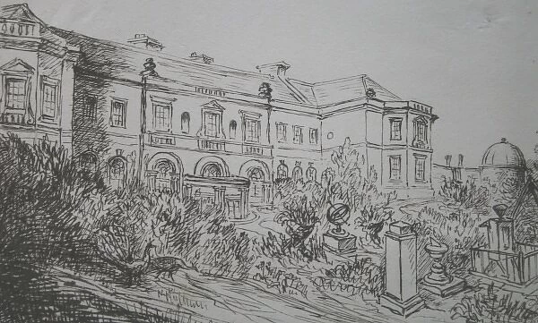 Sketch of Hartwell House, Buckinghamshire