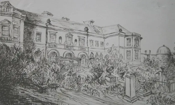 Framed Print : Sketch of Hartwell House, Buckinghamshire Framed Print : Sketch of Hartwell House, Buckinghamshire