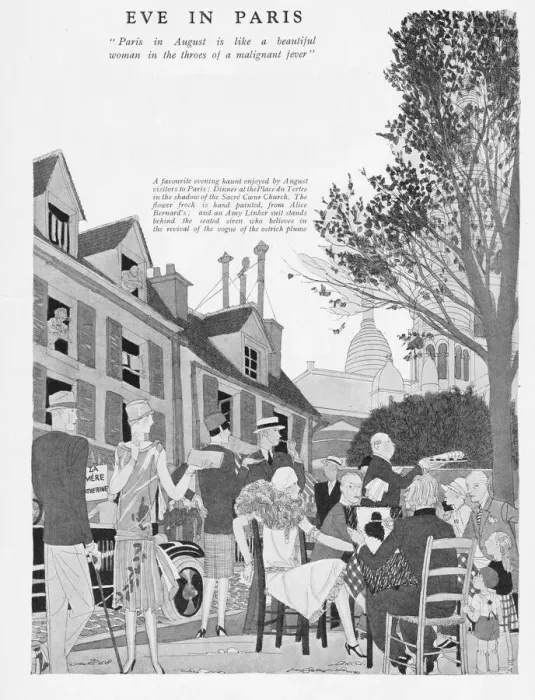 Framed Print : A sketch by Hemjie of Paris in August, 1926