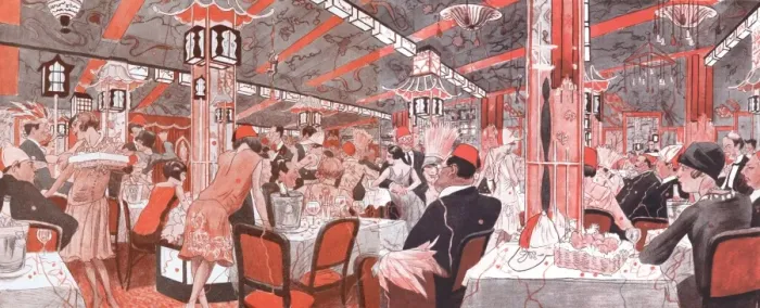 Framed Print : A sketch of the interior of Le Canari night-spot in Paris, 1 Framed Print : A sketch of the interior of Le Canari night-spot in Paris, 1
