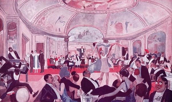A sketch of the interior of Le Capitole night-spot in Paris