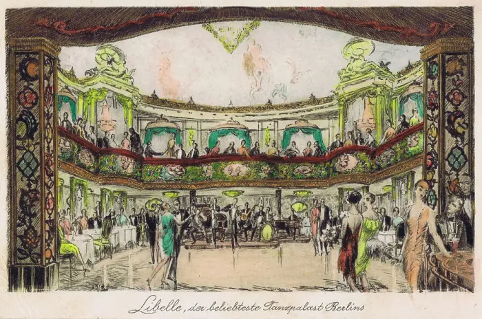 Framed Print : A sketch of the interior of the Libelle Dance Palast, Berlin Framed Print : A sketch of the interior of the Libelle Dance Palast, Berlin