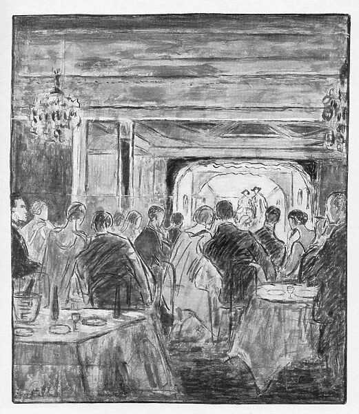Sketch of the interior of the Trocadero cabaret, 1926