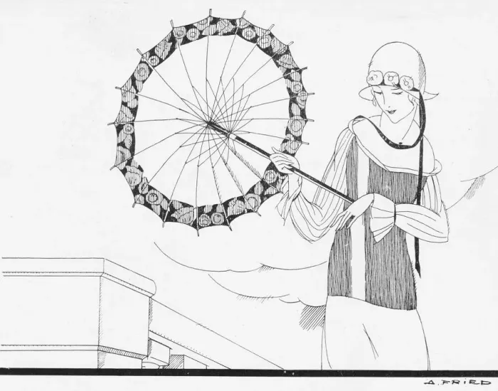 Framed Print : A sketch of a lady with an umbrella in the summer sun, 1926 Framed Print : A sketch of a lady with an umbrella in the summer sun, 1926