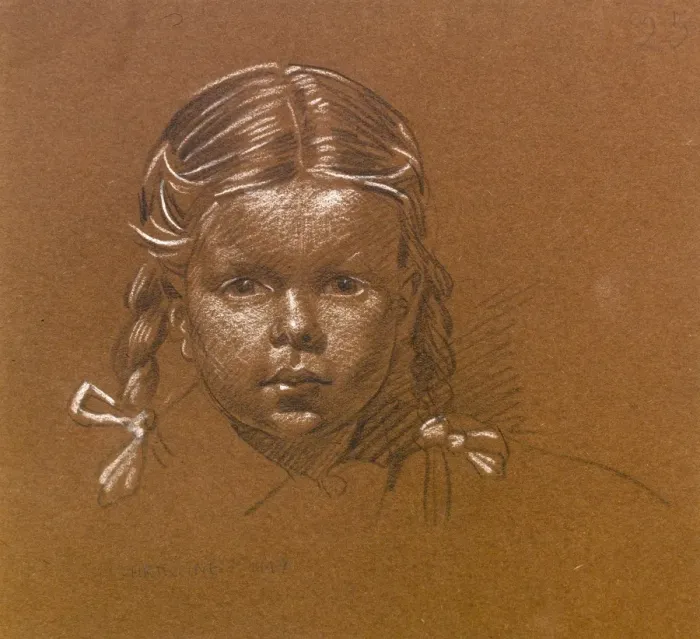 Framed Print : Sketch of a little girl Framed Print : Sketch of a little girl