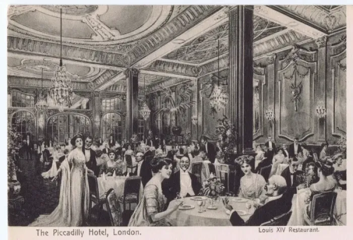 Framed Print : A sketch of the Louis VIV Restaurant in the Piccadilly Hotel Framed Print : A sketch of the Louis VIV Restaurant in the Piccadilly Hotel