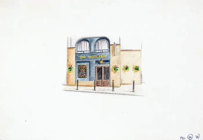 Framed Print : Sketch of Mudlark PH, London Bridge, London Framed Print : Sketch of Mudlark PH, London Bridge, London