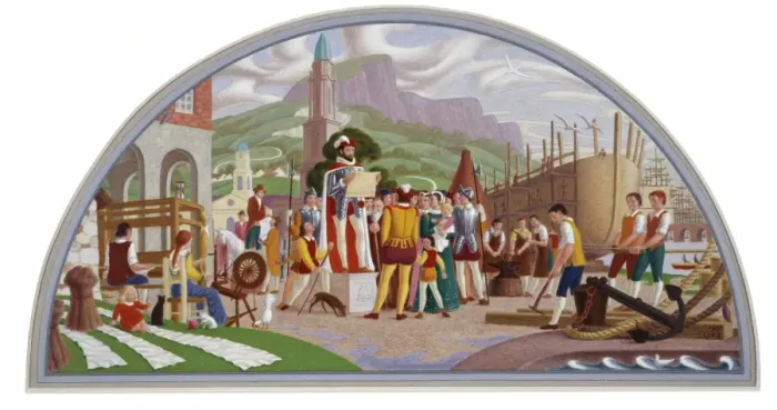 Framed Print : Sketch for Mural in Belfast City Hall Framed Print : Sketch for Mural in Belfast City Hall