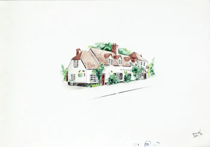 Framed Print : Sketch of Old Hatchet PH, Brighton, Sussex Framed Print : Sketch of Old Hatchet PH, Brighton, Sussex