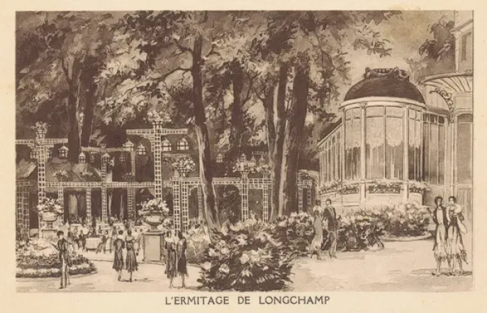 Framed Print : A sketch of the outside space of L Ermitage de Longchamp Framed Print : A sketch of the outside space of L Ermitage de Longchamp