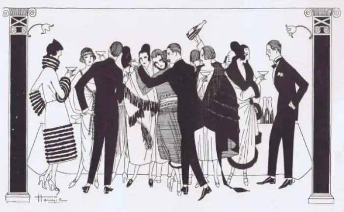 Framed Print : A sketch of the party at a Parisian Music Hall premier, 1921 Framed Print : A sketch of the party at a Parisian Music Hall premier, 1921