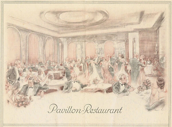 Sketch of the Pavillon Restaurant in the Eden Hotel, Berlin (1920s) Date: 1920s