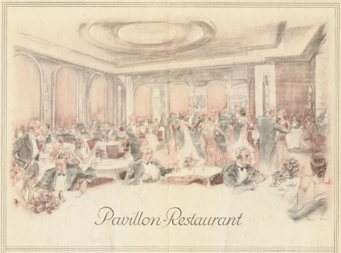 Framed Print : Sketch of the Pavillon Restaurant in the Eden Hotel, Berlin (1920s) Date: 1920s