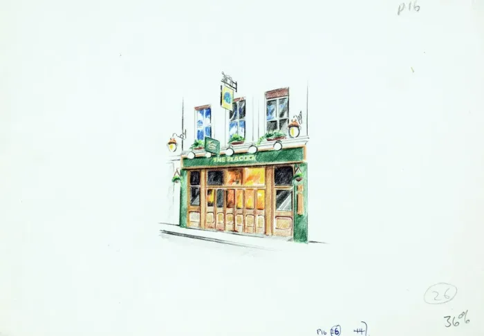 Framed Print : Sketch of Peacock PH, Strand, London Framed Print : Sketch of Peacock PH, Strand, London