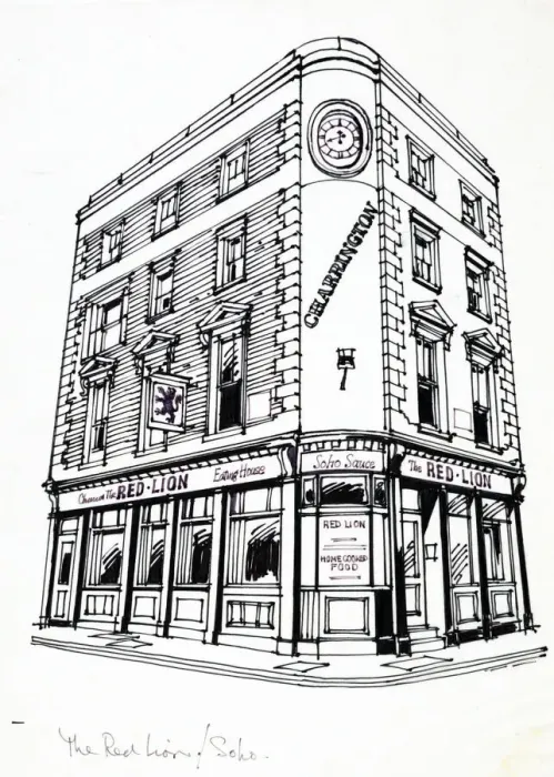 Framed Print : Sketch of Red Lion PH, Shaftesbury Avenue, London Framed Print : Sketch of Red Lion PH, Shaftesbury Avenue, London