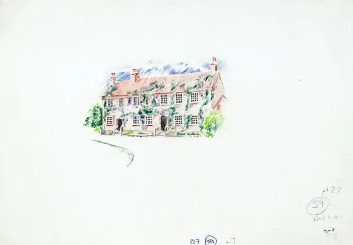 Framed Print : Sketch of Red Lion PH, Stoke Poges, Buckinghamshire Framed Print : Sketch of Red Lion PH, Stoke Poges, Buckinghamshire