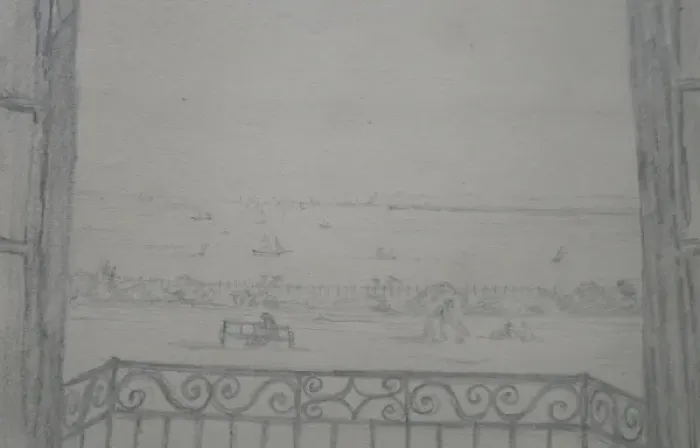 Framed Print : Sketch from Royal Crescent, Ramsgate, Kent Framed Print : Sketch from Royal Crescent, Ramsgate, Kent