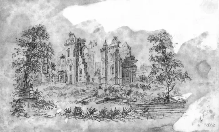 Framed Print : Sketch of Ruined Abbey Framed Print : Sketch of Ruined Abbey