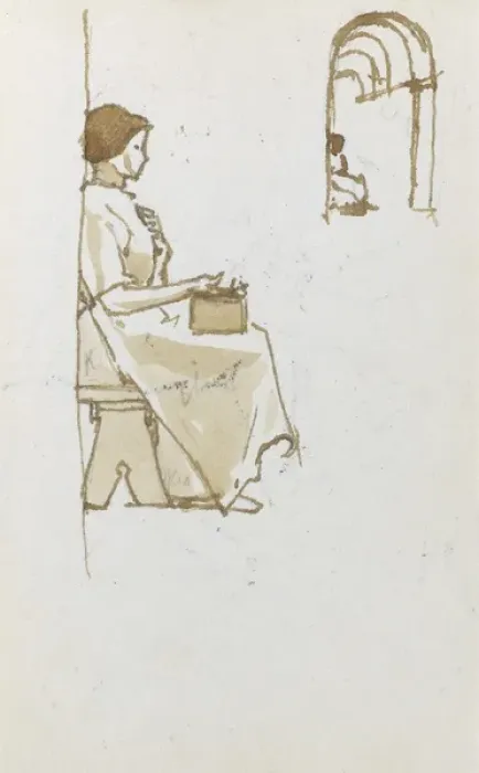 Framed Print : Sketch of seated woman Framed Print : Sketch of seated woman