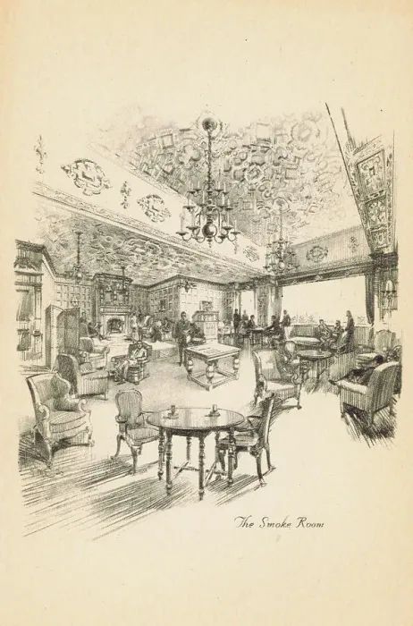 Framed Print : A sketch of the Smoke Room in the Park Lane Hotel, London Framed Print : A sketch of the Smoke Room in the Park Lane Hotel, London