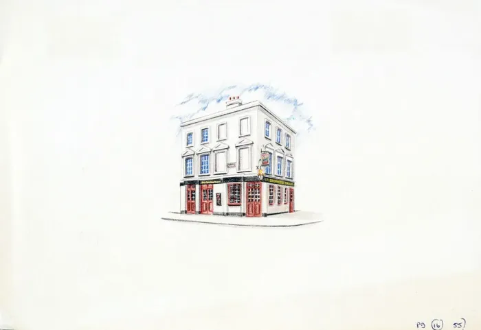 Framed Print : Sketch of St Georges Tavern, Pimlico, London Framed Print : Sketch of St Georges Tavern, Pimlico, London