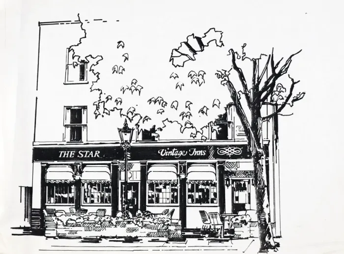 Framed Print : Sketch of Star PH, St Johns Wood, London Framed Print : Sketch of Star PH, St Johns Wood, London